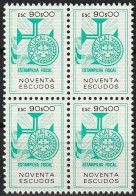 Revenue, Portugal - Estampilha Fiscal, Série De 1990 -|- 90$00 - Block MNH - Unused Stamps