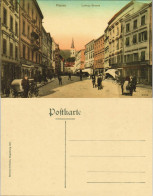Ansichtskarte Passau Ludwigstraße Belebt Geschäfte Fuhrwerk 1913 - Passau