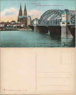 Ansichtskarte Köln Hohenzollernbrücke Rheinbrücke Rhein Partie & Dom 1910 - Köln