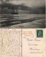 Ansichtskarte  Segelschiffe Segelboote - Mondschein Meer Stimmungsbild 1912 - Voiliers