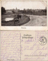 CPA Domrémy-la-Pucelle Dorfstraße Junge Kuh 1917  Gel. Mit Feldpost-Stempeln - Domremy La Pucelle