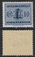 Italia Italy 1944 RSI Segnatasse Fascio Soprastampato C10 Sa N.S61 Nuovo Integro MNH ** - Postage Due