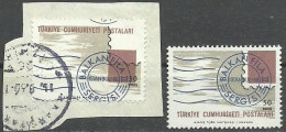 Turkey; 1966 "Balkanfila II" Stamp Exhibition 30 K. ERROR "Shifted Print (Blue Color Down)" - Used Stamps