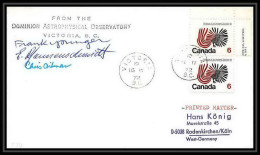 6545/ Espace (space) Lettre (cover) 16/4/1972 Apollo 16 Signé (signed Autograph) Dominion Victoria Canada  - Noord-Amerika