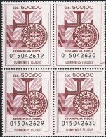 Revenue, Portugal - Estampilha Fiscal, Série De 1990 -|- 500$00 - Block MNG - Unused Stamps