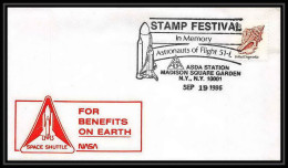 9302/ Espace (space) Lettre (cover) 19/9/1986 Shuttle (navette) In Memory Astronauts Of Fligh 51-l New York USA - Verenigde Staten