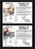 12124 Ariane 42p V 40 1990 Satcom Gstar Lot De 2 France Espace Signé Signed Autograph Espace Space Lettre Cover - Europa