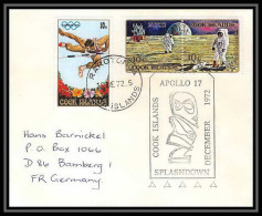 11805/ Espace (space Raumfahrt) Lettre (cover Briefe) 10/12/1972 Apollo 17 Splashdown Cook Islands - Océanie