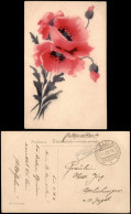 Ansichtskarte  Blumen (Bild) - Künstlerkarte Mohnblumen 1916  Gel. Feldpost - Paintings