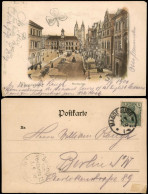 Ansichtskarte Magdeburg Alter Markt, Belebt 1900 - Sonstige & Ohne Zuordnung