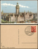 Ansichtskarte Leipzig Neues Rathaus 1946  Gel. Messe-Sonderstempel - Leipzig