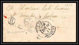 39015 Lambesc 1854 Boite Rurale H Saint-Cannat Bouches Du Rhone Pour Toulon Var Lettre Cover Marque Postale - 1849-1876: Klassieke Periode