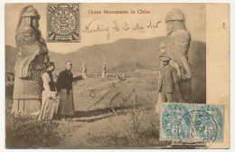 CPA - CHINE - Grave Monuments In China - Affr 5c Blanc X2 Obl Shanghai 1906 - Chine