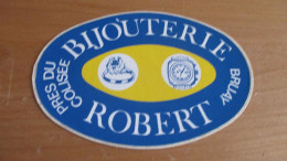 Autocollant Original Vintage Bijouterie Robert Bruay 12 Cm / 8 Cm - Aufkleber