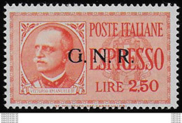 1943 Repubblica Sociale Espressi Lire 2,50 Brescia I MNH Sassone N. 20/I - Altri & Non Classificati