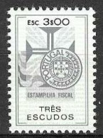 Revenue, Portugal - Estampilha Fiscal, Série De 1990 -|- 3$00 - MNH - Unused Stamps