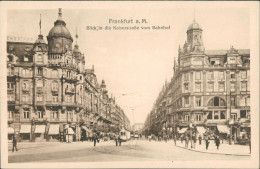 Frankfurt Am Main Kaiserstraße Vom Bahnhof Aus, Tram Straßenbahn, Geschäfte 1910 - Frankfurt A. Main