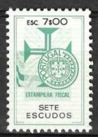 Revenue, Portugal - Estampilha Fiscal, Série De 1990 -|- 7$00 - MNH - Unused Stamps