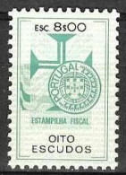 Revenue, Portugal - Estampilha Fiscal, Série De 1990 -|- 8$00 - MNH - Unused Stamps