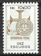 Revenue, Portugal - Estampilha Fiscal, Série De 1990 -|- 10$00 - MNH - Unused Stamps