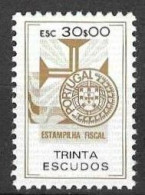 Revenue, Portugal - Estampilha Fiscal, Série De 1990 -|- 30$00 - MNH - Unused Stamps