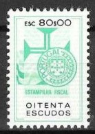 Revenue, Portugal - Estampilha Fiscal, Série De 1990 -|- 80$00 - MNH - Unused Stamps