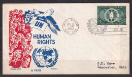 UNITED NATIONS. 1952/New York, CachetCraft - Human Rights Envelope/first Days Of Issue. - Lettres & Documents