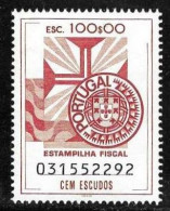 Revenue, Portugal - Estampilha Fiscal, Série De 1990 -|- 100$00 - MNG - Unused Stamps