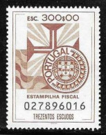 Revenue, Portugal - Estampilha Fiscal, Série De 1990 -|- 300$00 - MNG - Unused Stamps