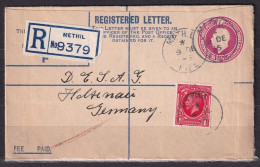 UNITED KINGDOM. 1935/Methil, Registered-Letter, Uprated Postal Statonery Envelope. - Briefe U. Dokumente