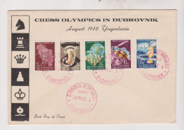 YUGOSLAVIA,1950 DUBROVNIK CHESS OLYMPIC  FDC Cover - Covers & Documents