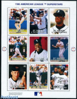 Saint Vincent 1995 Baseball Players 9v M/s, Mint NH, Sport - Baseball - Sport (other And Mixed) - Honkbal