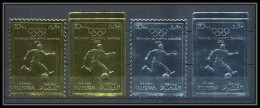 049a Fujeira N°1403 Jeux Olympiques Olympic Games Complet 4 Timbres 1972 Munich OR Gold / Argent Silver Football Soccer - Fujeira