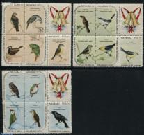 Cuba 1970 Christmas, Birds 3x5v, Mint NH, Nature - Religion - Birds - Birds Of Prey - Owls - Christmas - Woodpeckers - Ongebruikt