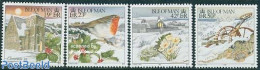 Isle Of Man 1995 Christmas 4v, Mint NH, Nature - Religion - Birds - Flowers & Plants - Christmas - Noël