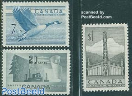 Canada 1952 Definitives 3v, Mint NH, Nature - Birds - Ducks - Trees & Forests - Unused Stamps