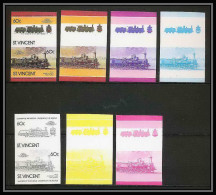 63 Train Locomotive St Vincent Plm Class 121 1876 Essai Proof Non Dentelé Imperf ** MNH - Trains