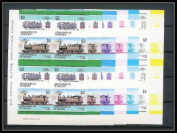 48b Train Locomotive Grenadines St Vincent 2120 Class Japan 1890 Essai Proof Non Dentelé Imperf ** MNH Bloc 4 - Trains