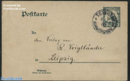 Germany, Colonies 1906 Kiautschou, Postcard Sent To Leipzig, Used Postal Stationary - Other & Unclassified