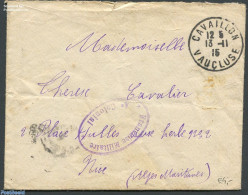 France 1915 Envelope From Cavaillon, Postal History, History - World War I - Briefe U. Dokumente