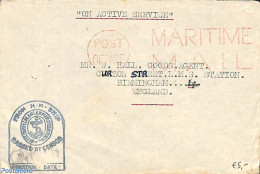 Great Britain 1918 Envelope To Birmingham, Passed By Censor. Maritime Mail., Postal History, Transport - Ships And Boats - Briefe U. Dokumente