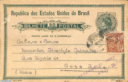 Brazil 1923 Postcard, Uprated To Ouro, Used Postal Stationary - Storia Postale