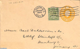 Great Britain 1924 Envelope 2d, Uprated To Hamburg With Perfin Stamp, Used Postal Stationary - Briefe U. Dokumente