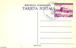 Dominican Republic 1948 Illustrated Postcard 9c, Unused With Postmark, Used Postal Stationary, Various - Hotels - Hotels- Horeca