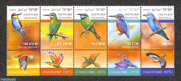 Israel 2019 Birds In Israël 5v [::::], Mint NH, Nature - Birds - Kingfishers - Unused Stamps (with Tabs)