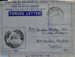 India 1967 Forces Letter To Delhi, Postal History - Brieven En Documenten