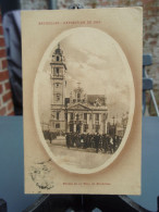 Cpa Sépia Animée Palais De La Ville De Bruxelles - Exposition De 1910. - Monuments