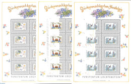Liechtenstein 2007 Wishing Stamps 3 M/s, Mint NH, Nature - Various - Birds - Textiles - Ungebraucht
