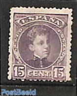 Spain 1902 15c, Blue Control Number, Stamp Out Of Set, Unused (hinged) - Nuevos