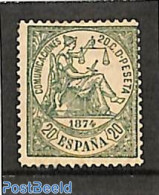 Spain 1874 20c, Stamp Out Of Set, Unused (hinged) - Ungebraucht